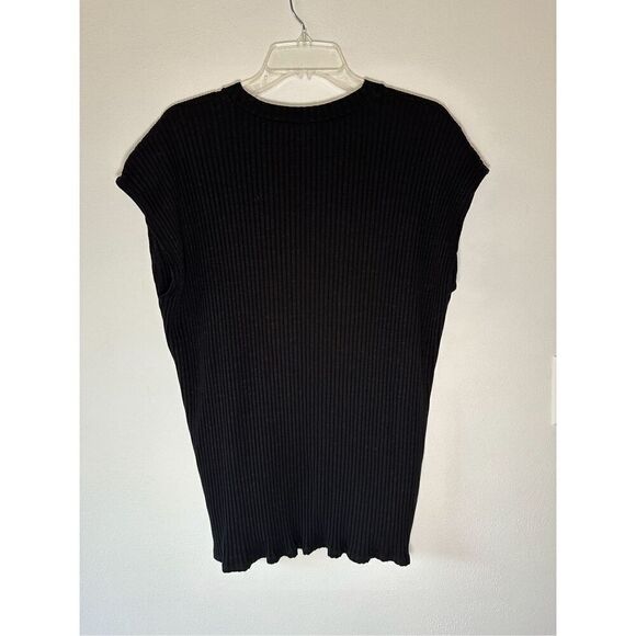 Eileen Fisher women’s sleeveless ribbed black tencel sweater top size XL #9-1563 - Picture 5 of 5